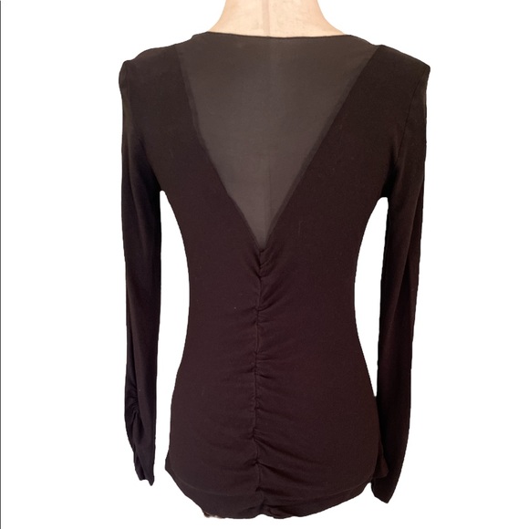 IRIS Setlawke Black Ruched Mesh Back Long Sleeve Top - M - Picture 7 of 13